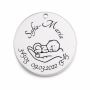 Banut Argint 925 Personalizat cu Nume, Data Nasterii si Bebelus in Palma 22mm 0.3mm S0129 - bijuterii personalizate din argi