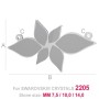 G1210-Baza pandant pentru Swarovski Flame 2205 2x7.5mm , 2x10mm 2x14mm