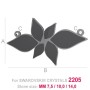 G1210-Baza pandant pentru Swarovski Flame 2205 2x7.5mm , 2x10mm 2x14mm