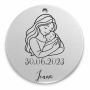 Bănuț de moț argint 925, mama cu bebelușul în brațe – 22 mm