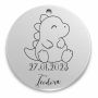 Bănuț de moț argint 925, pui de dinozaur – 22 mm