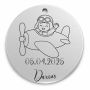 Bănuț de moț argint 925, copilaș aviator în avionel – 22 mm