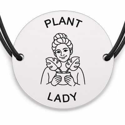 Brățară argint 925 · bănuț femeie cu ghiveci de monstera