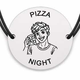 Brățară argint 925 · bănuț tanar cu felie de pizza