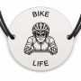 Brățară argint 925 · bănuț biciclist cu casca
