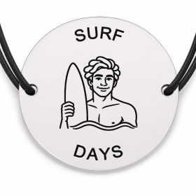 Brățară argint 925 · bănuț tanar cu placa de surf