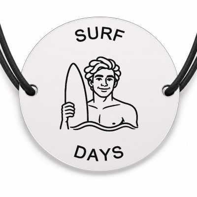 Brățară argint 925 · bănuț tanar cu placa de surf