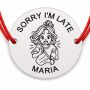 Brățară argint 925 cu nume gravat – SORRY I'M LATE