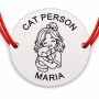 Brățară Argint 925 cu Nume Gravat, Șnur Roșu – Cat Person