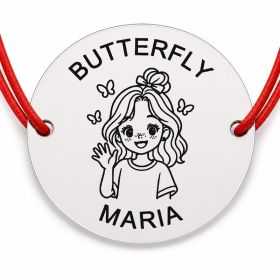 Brățară argint 925 cu nume gravat – BUTTERFLY