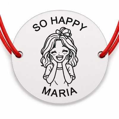 Brățară argint 925 cu nume gravat – SO HAPPY