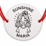 Brățară argint 925 cu nume gravat, SUNSHINE, șnur roșu