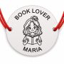 Brățară Argint 925 cu Nume Gravat, Șnur Roșu – Book Lover