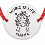 Brățară argint 925 cu nume gravat – MUSIC IS LIFE