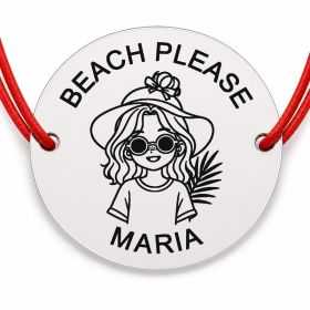 Brățară argint 925 cu nume gravat – BEACH PLEASE