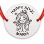 Brățară argint 925 cu nume gravat, HAPPY SOUL, șnur roșu