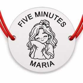 Brățară Argint 925 cu Nume Gravat, Șnur Roșu – Five Minutes