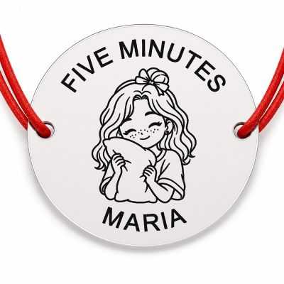 Brățară Argint 925 cu Nume Gravat, Șnur Roșu – Five Minutes