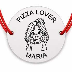 Brățară argint 925 cu nume gravat – PIZZA LOVER