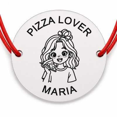 Brățară argint 925 cu nume gravat – PIZZA LOVER