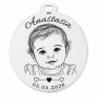 Set 3 bănuți cu poza copilului gravată – Aceeași poză, trei inimi | argint 925, 25 mm | simoshop
