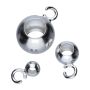 Biluță cu agățătoare argint 925, 4,00 mm, gaură 1,80 mm