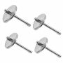 Tije cercei argint 925 cu cupă și pin, 6 mm