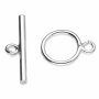 Închizătoare toggle argint 925, 18 mm, inel și bară