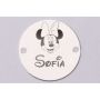 Banut Mot Personalizat Argint 925 cu Mickey si Nume Gravate 16.5mm 0.3mm S118 - bijuterii personalizate din argint | simoshop