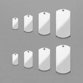 Dog tag militar argint 925, blank pentru gravat, en gros