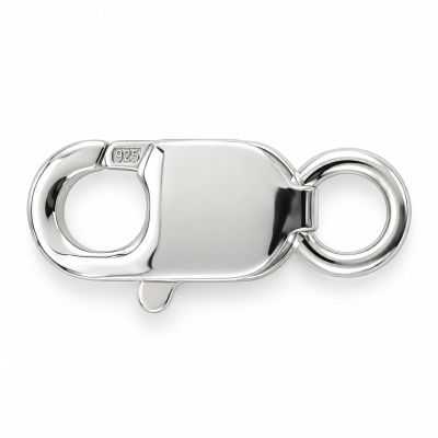 Închizătoare argint 925 tip lobster alungit, 15,3 × 7,2 mm, pentru brățară - G0590