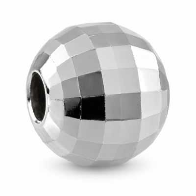 Biluțe argint 925 pentru brățări, model disco, 4 mm - G0638