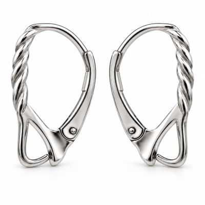 Tortițe cercei leverback argint 925 torsadate 18,3 mm