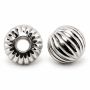 Biluțe striate argint 925, 4,0 mm, distanțier