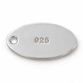Tag oval cu titlul 925, argint 925, 11,20 mm