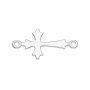 Conector cruce argint 925, 9,50 mm, vândut la bucată