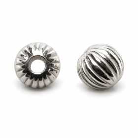 Biluță striată argint 925, 3,0 mm - element de înșirare