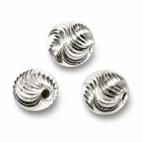 Biluță cu striuri spiralate argint 925, 5 mm