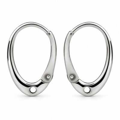 Tortiță cercel leverback ovală argint 925, 16,7 mm