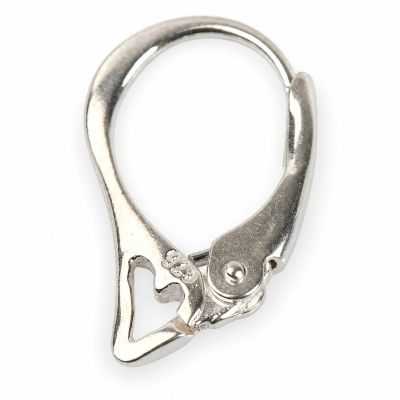 Tortiță cercel leverback argint 925 cu decupaj inimă, 16 mm, 1 buc - G0924