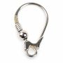 Tortiță cercel leverback argint 925 cu bilă și spirală, 18 mm, 1 buc - G0943