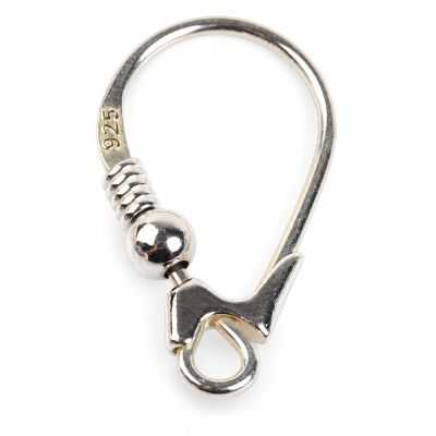 Tortiță cercel leverback argint 925 cu bilă și spirală, 18 mm, 1 buc - G0943