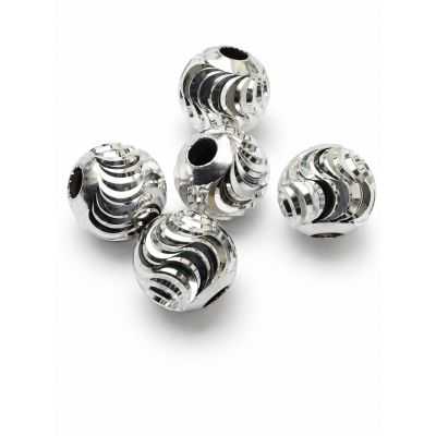 Biluță striuri spiralate argint 925, 6,00 mm
