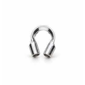 Protecții șnur argint 925 tip potcoavă, 4,4 × 3,5 mm, pentru șnur 0,6 mm - G0501