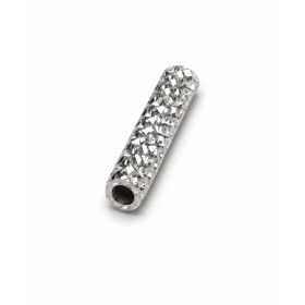 Tuburi argint 925 pentru brățări, model diamantat, 2 × 10 mm - G1353