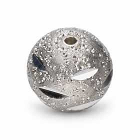 Biluțe argint 925 stardust cu tăieturi slash, 6 mm, gaură 1 mm - G1354