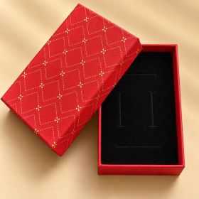 Cutie Cadou Rosie cu Model Auriu si Interior Negru 8x5x3 cm