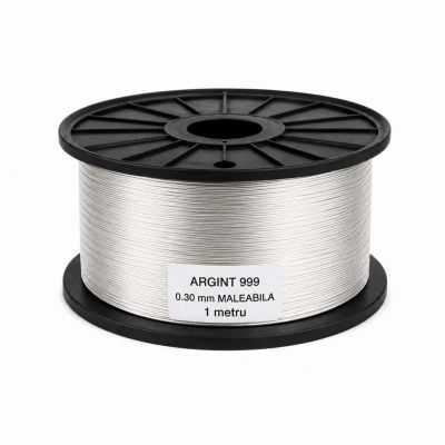 SR28 - Sârmă de argint 999 moale 0,30 mm pentru bijuterii - 1 metru