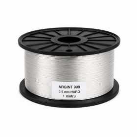 SR29 - Sârmă de argint 999 tare 0,5 mm pentru bijuterii - 1 metru