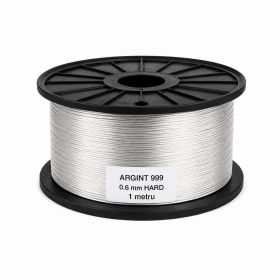 SR30 - Sârmă de argint 999 tare 0,6 mm pentru bijuterii - 1 metru